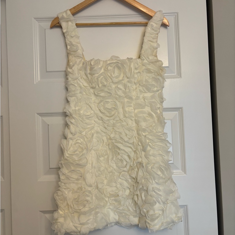 Oh Polly White Floral Textured Dress